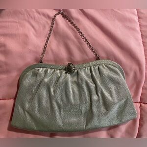 Elegant Silver Evening Clutch shimmer purse